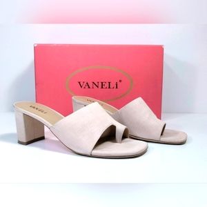 Vaneli Women's Pink Suede Slip On Block Heel Sz 9.5 M